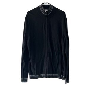 Calvin Klein Men's Black Zip-Up Sweater size XL
